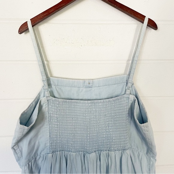 Old Navy Chambray Cami Jumpsuit Blue Wide Leg Cropped Spring Summer Size XXL - Picture 11 of 13